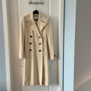 Worn 2x, Elie Tahari trench coat with gold buttons